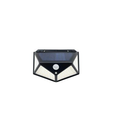 Aplique Solar Kira Negro LED 450 6000K IP65 con Sensor de Movimiento Crepuscular