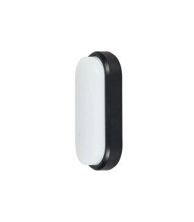 Aplique LED Yucatán Oval 12W 6400K Negro IP65 1140 lm 19,8x9,8x5,5 cm