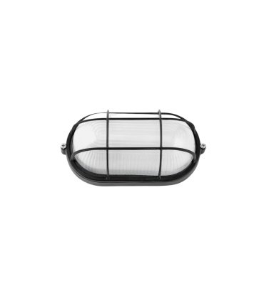 Aplique Exterior Oval Apus Pequeño 1xE27 Negro IP44 9x21x10,5 cm