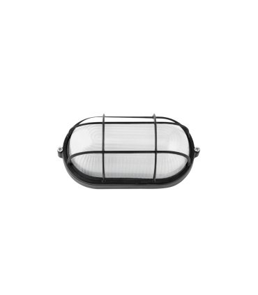 Aplique Exterior Oval Apus Grande 1xE27 Negro IP44 11,5x27,5x15,5 cm