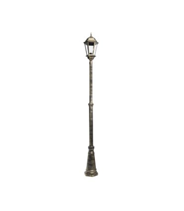 Farola Exterior Regulus 1xE27 Negra/Oro IP44 163,5-230 cm