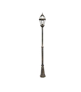 Farola Exterior Becrux 1xE27 Negro/oro IP44 168,5-234 cm