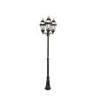 Farola Exterior Becrux 3xE27 Negro/Oro IP44 168,5-234 cm