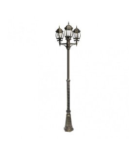 Farola Exterior Caelum 3xE27 Negro/oro IP44 153-228 cm