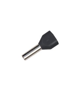 Bolsa 100 Punteras Aisladas Dobles Negras 2 x 1,5 mm² para Cable Eléctrico