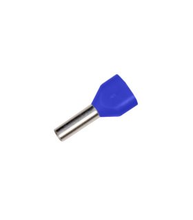 Bolsa 100 Punteras Aisladas Dobles Azules 2 x 2,5 mm² para Cable Eléctrico