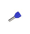 Bolsa 100 Punteras Aisladas Dobles Azules 2 x 2,5 mm² para Cable Eléctrico