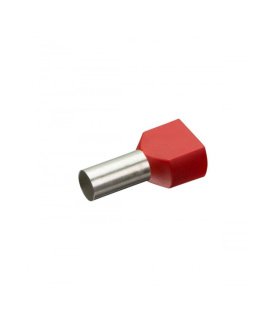 Bolsa 100 Punteras Aisladas Dobles Rojas 2 x 10 mm para Cable Eléctrico