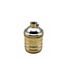 Portalámparas E27 Decorativo Liso de Aluminio con Florón