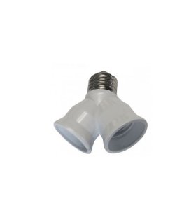Adaptador Portalámparas E27 a Doble E27