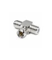 Conector F Macho a 2 Hembras