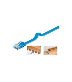 Cable de conexión RJ-45 UTP CAT6A 20 m azul plano