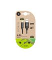 Cable Nylon USB A a Micro USB 2,4A 1 Metro Negro