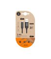 Cable Nylon USB A a USB-C 2,4A 1 Metro Negro