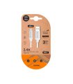 Cable Nylon USB A a USB-C 2,4A 1 Metro Blanco