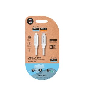 Cable USB-C a Lightning 20W-60W 3A 1 Metro Blanco