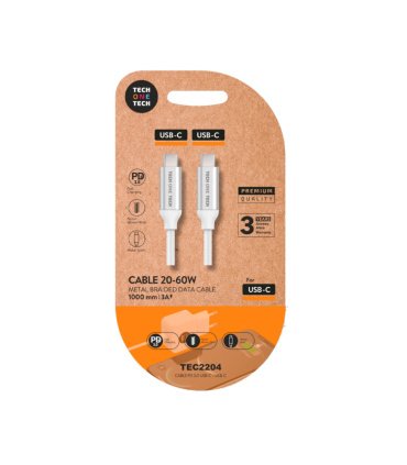 Cable USB-C a USB-C 20W-60W 3A 1 Metro Blanco