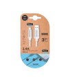 Cable Nylon USB A a Lightning 2,4A 1 Metro Blanco