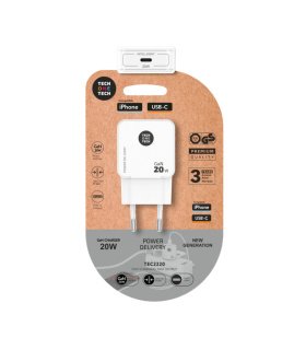Cargador Rápido USB-C 20W Blanco Ultrafino