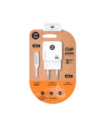 Cargador Rápido USB-C 20W Blanco con Cable USB-C 1 Metro