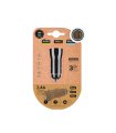 Cargador de Coche Doble USB A 12W 2,4A Negro Carga Rápida