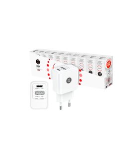 Pack 10 Cargadores USB A y USB-C 2,4A Blancos