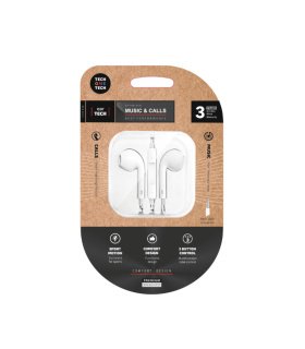 Auriculares Eartech Mini Jack 3,5 mm Blancos con Micrófono