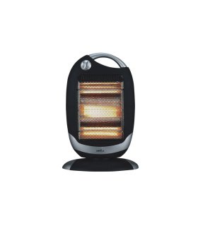 Estufa Eléctrica Candente 1200 W Negro/Plata 3 Potencias Oscilante