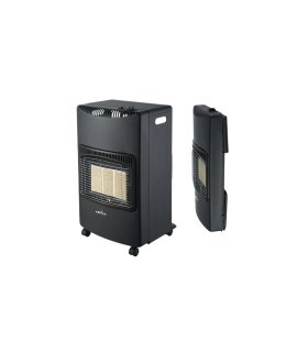 Estufa de Gas Plegable Popa 4200 W Butano/Propano Negra con Ruedas y Asa