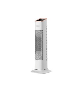 Termoventilador Cerámico PTC Vertical 2000 W Blanco/Oro con Mando a Distancia