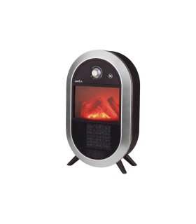 Termoventilador Cerámico PTC 1800 W Negro/Plata con Efecto Fuego