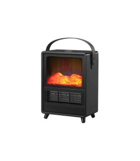 Termoventilador Cerámico PTC 1500 W Negro con Efecto Llama Estilo Vintage