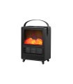 Termoventilador Cerámico PTC 1500 W Negro con Efecto Llama Estilo Vintage