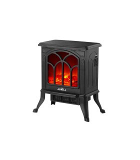 Termoventilador Cerámico PTC 1500 W Negro con Efecto Chimenea y Termostato