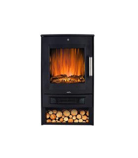 Termoventilador Cerámico PTC 1800 W Negro con WiFi, Mando y Efecto Llama