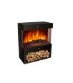 Termoventilador Cerámico PTC 1800 W Negro con Efecto Llama LED y Termostato