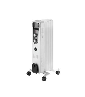 Radiador de Aceite Brasilia 1000 W Blanco/Negro 5 Elementos