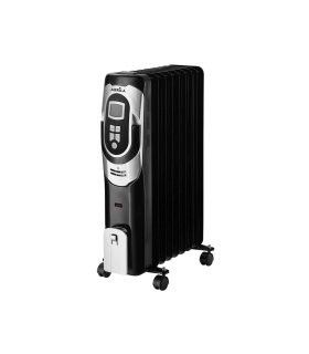 Radiador de Aceite Confort 2000 W Negro/Plata con LCD, Temporizador y Ruedas