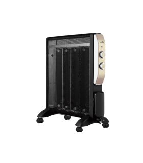 Radiador de Mica Abrigo 2000 W Negro y Oro con Termostato Regulable