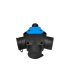 Adaptador Triple T.T. de Goma Negro con Prensaestopa