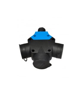 Adaptador Triple T.T. de Goma Negro con Prensaestopa