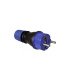 Clavija 2P + T.T. Goma Negra IP54 16 A 250 V con Prensaestopa