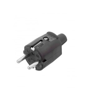 Clavija Macho 4,8 mm Goma Negra con T.T.
