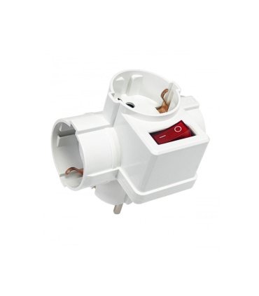 Adaptador Triple T.T. con Interruptor