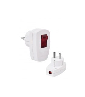 Clavija T.T. con Interruptor Luminoso Blanca