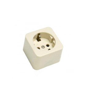 Base Enchufe T.T. Cuadrada con Interior de Porcelana