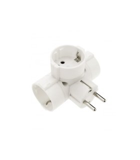 Adaptador Triple con T.T. y Toma Lateral