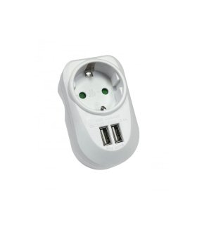 Clavija + Base 16 A con 2 USB 5 V 3,4 A 3680 W