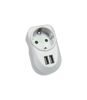 Clavija + Base 16 A con 2 USB 5 V 3,4 A 3680 W