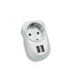 Clavija + Base 16 A con 2 USB 5 V 3,4 A 3680 W